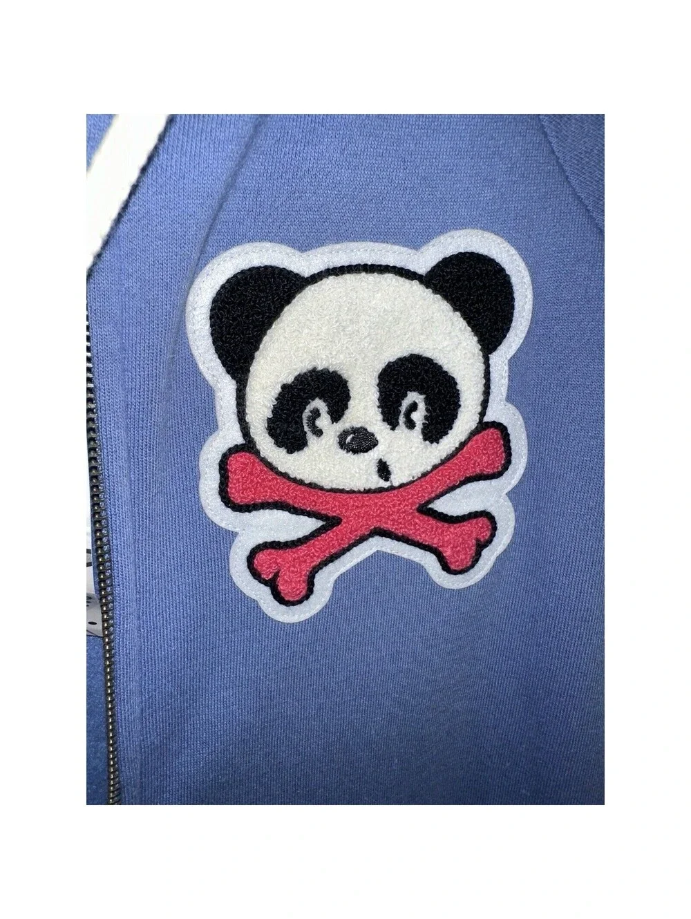 NEW Superfresh Panda & Crossbones Womens Full Zip Hoodie Hoodie Sweatshirt Small